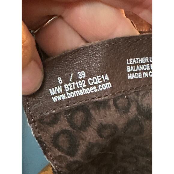 BORN Alamid Dark Tan Brown Leather Strappy Buckle Midcalf Boot Size 8 - Picture 7 of 9